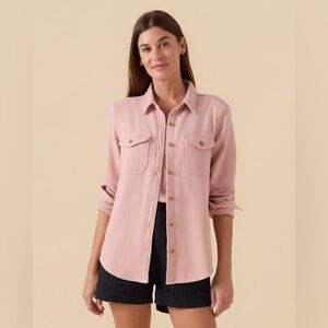 Outerknown Chroma Blanket Shirt 100% Organic Cotton Pink Womens Size XS/S